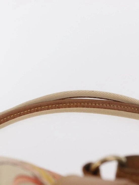 LOEWE Backpack Canvas Leather Beige Gold Auth BA8695 main image 9